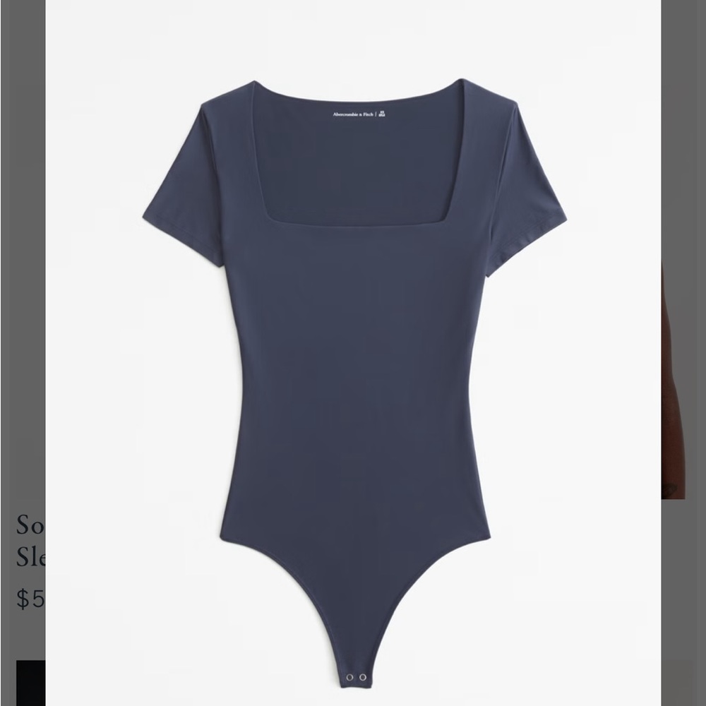 BRAND NEW Abercrombie Soft Matte Seamless Short-Sleeve Squareneck Bodysuit